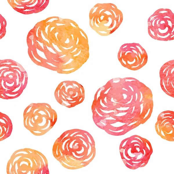 Бесшовный рисунок акварельных роз — стоковый вектор