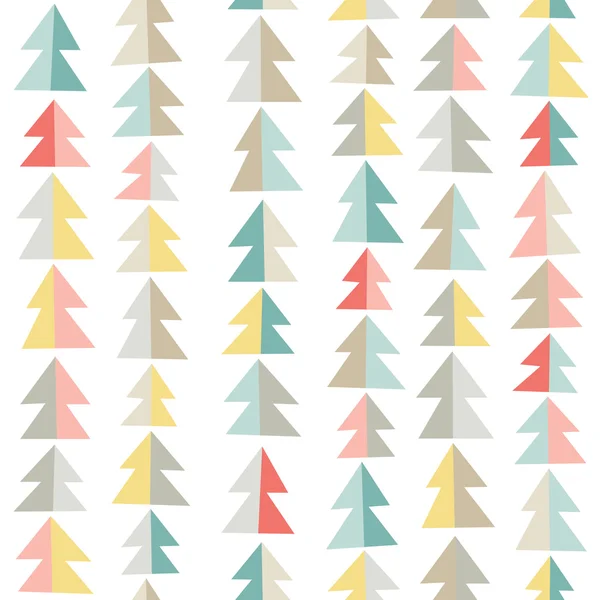Seamless mönster med färg julgranar — Stock vektor