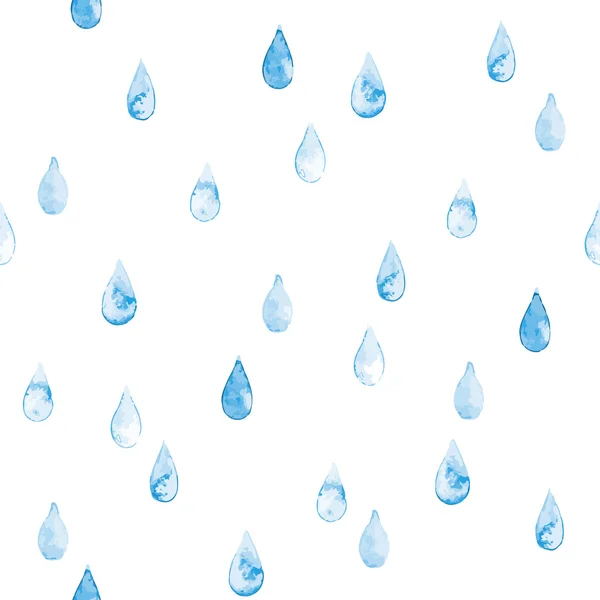 水彩のシームレスな雨パターン — ストックベクタ