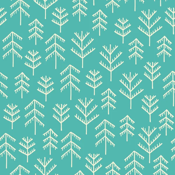 Sömlös eleganta mönster med barrträd — Stock vektor