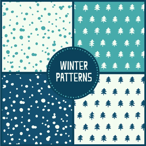 Set of winter patterns — Stock Vector
