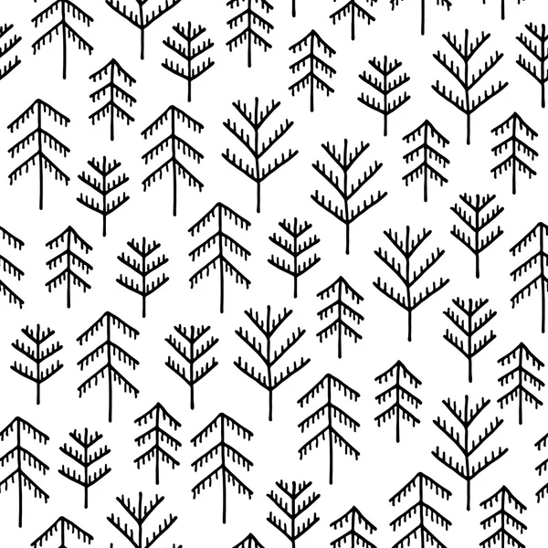 Seamless stylish pattern with trees — Stock Vector