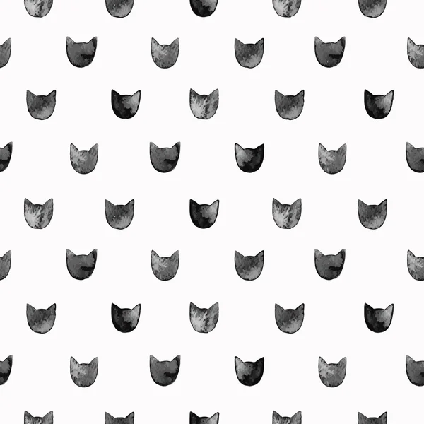 Απρόσκοπτη χαριτωμένο μοτίβο με ακουαρέλα γάτες Εικονογράφηση Αρχείου