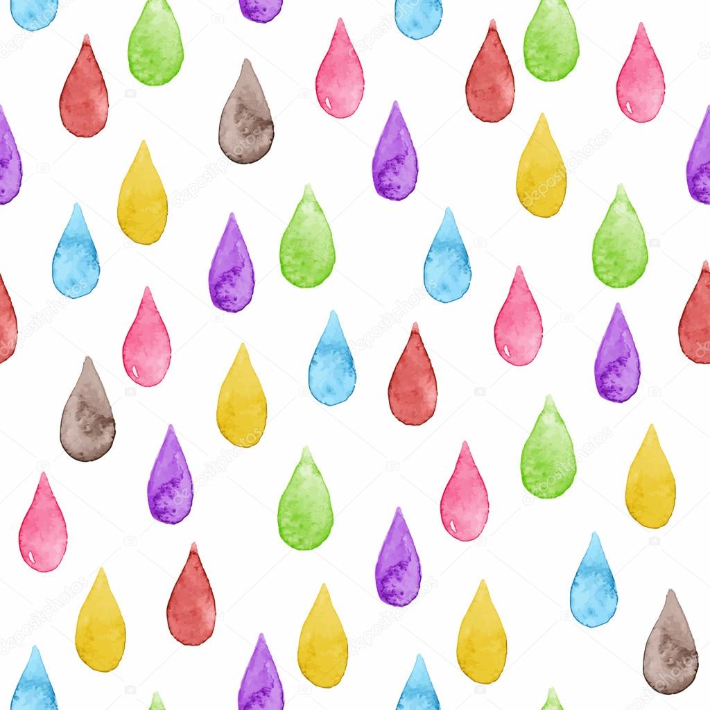 Seamless watercolor rainy pattern 