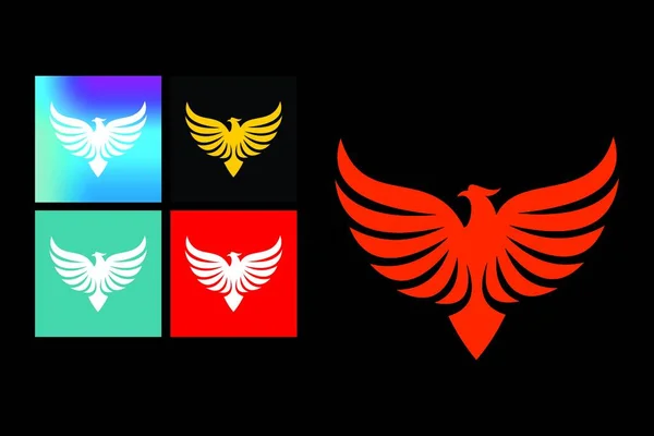 Phoenix Aves Céu Logotipo Ilustrações Vetoriais — Vetor de Stock