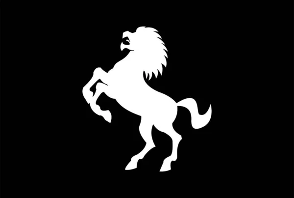 Белое Существо Логотип Льва Лошади Абстрактные Животные Векторные Иллюстрации — стоковый вектор