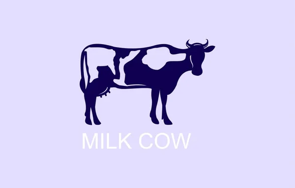 Logótipo Vaca Leiteira Ícones Agradáveis Para Produtos Lácteos Ilustrações Vetoriais —  Vetores de Stock