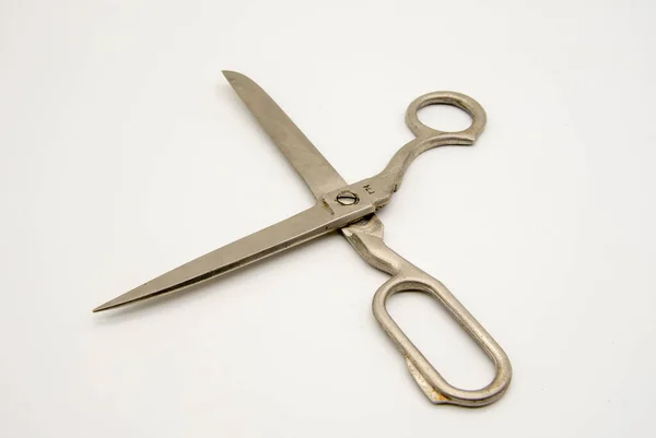 Old Metal Tailor Scissors White Background — Stock Photo, Image