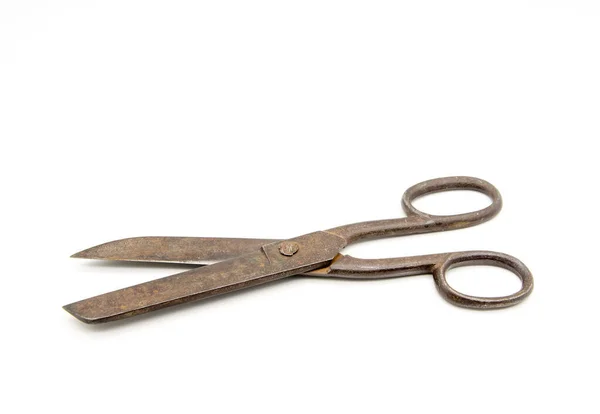 Old Metal Tailor Scissors White Background — Stock Photo, Image