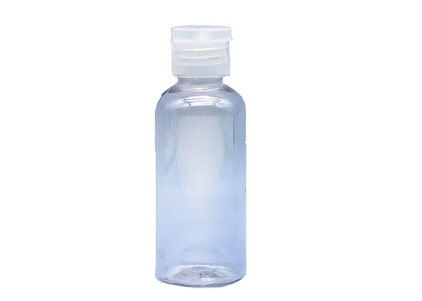 Garrafas Cosméticas Vazias Transparentes Frascos Fundo Branco — Fotografia de Stock