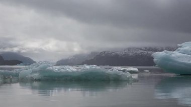 Patagonya. Buzdağı Buzul Gölü 'nde. Buzul ve And Dağları Arkaplanda Su. Şili, Patagonya, Torres Del Paine Ulusal Parkı.