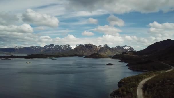 Noorwegen. Lofotenen. Prachtige natuur Noorwegen natuurlijk landschap, eiland Lofoten. — Stockvideo