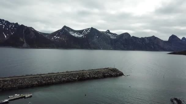 Norge. Flygbilder Vackra Natur Norge. Unika landskap i nordlig natur. — Stockvideo