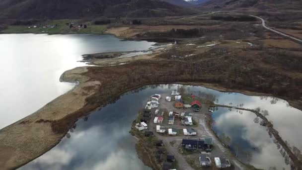 노르웨이. 아름다운네 이 쳐 노르웨이의 항공 영상. 북부의 독특 한 풍경. — 비디오
