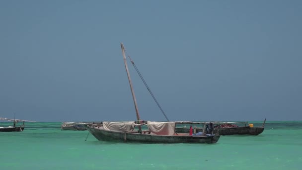 タンザニア。インド洋の漁船. — ストック動画
