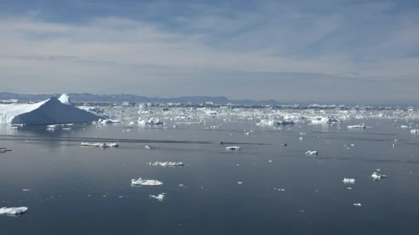 Antarktis. Eisberge. Schmelzende Gletscher. Globale Erwärmung und Klimawandel. — Stockvideo