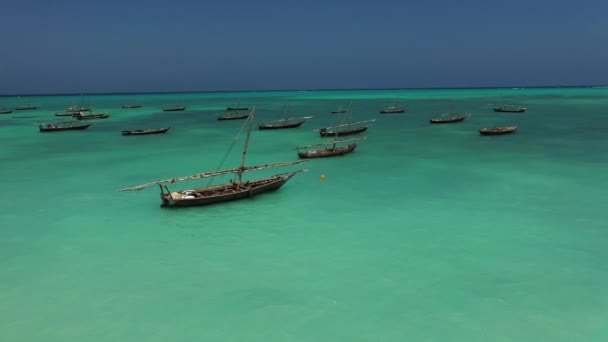 インド洋の伝統的な漁船. — ストック動画
