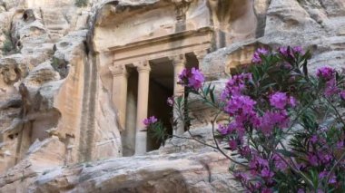 Antik Petra şehri. Eski bir şehir ve Ürdün için tarihi bir anıt..