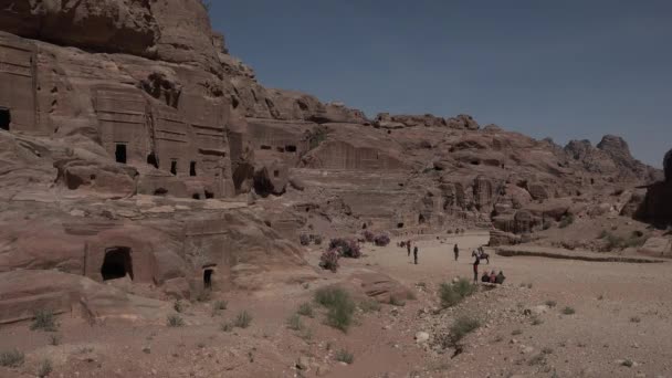 As ruínas da antiga cidade de Petra. Jordânia — Vídeo de Stock