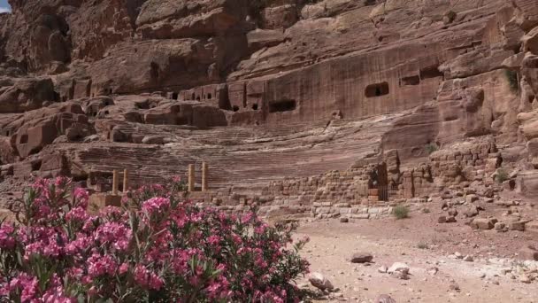 De ruïnes van de oude stad Petra. Jordanië — Stockvideo