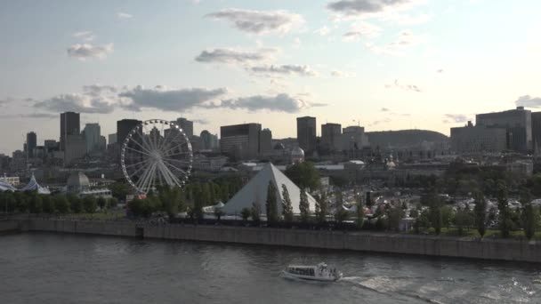 Sunset cityscape Montrealu v centru Kanady — Stock video