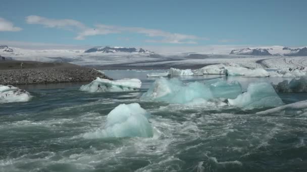 Éghajlatváltozás. A globális felmelegedés a sarkvidéki és az antarktiszi gleccserek olvadásához vezet.. — Stock videók