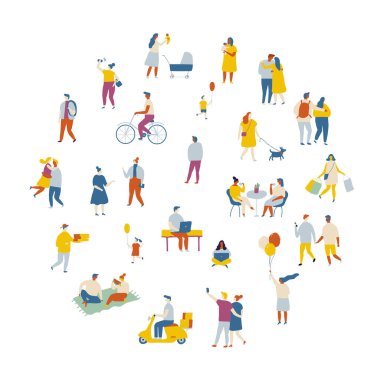 Farklı İnsanlar düz vektör kümesi