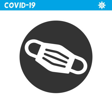 Koruyucu maske çizgisi simgesi. Coronavirus. Virüs, maske, korona, salgın, tıbbi maske.