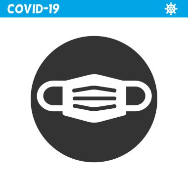 Koruyucu maske çizgisi simgesi. Coronavirüs. 