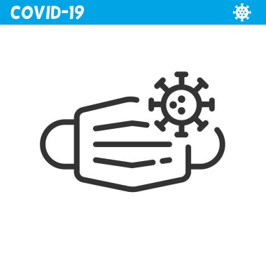 Koruyucu maske çizgisi simgesi. Coronavirüs. 