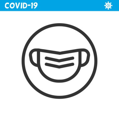 Koruyucu maske çizgisi simgesi. Coronavirüs. 