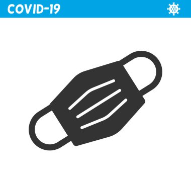 Koruyucu maske çizgisi simgesi. Coronavirüs. 