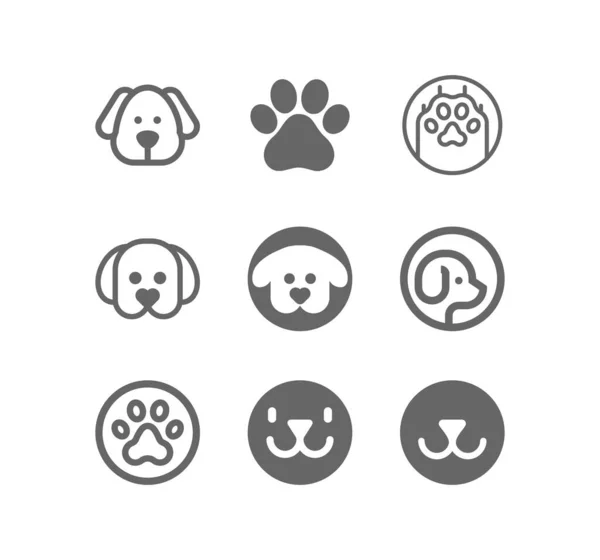 Dog, puppy vector line icon set — Stock Vector