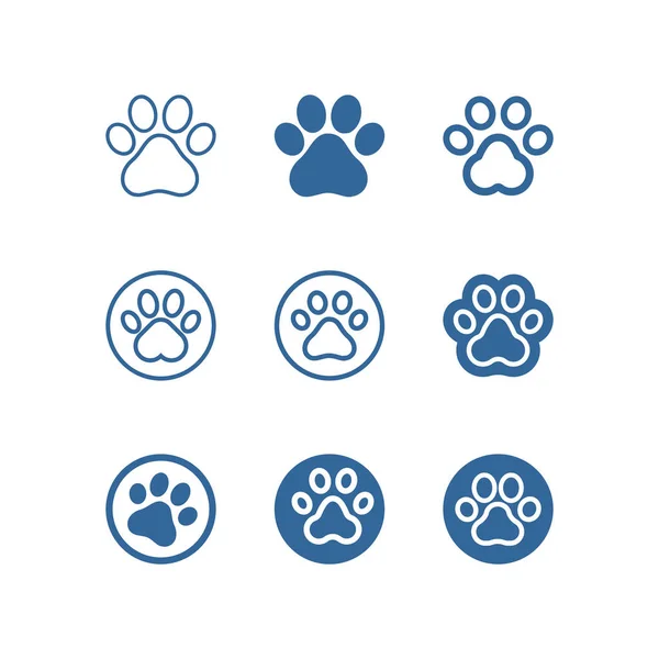Cão, ícone de vetor de pata de gato — Vetor de Stock