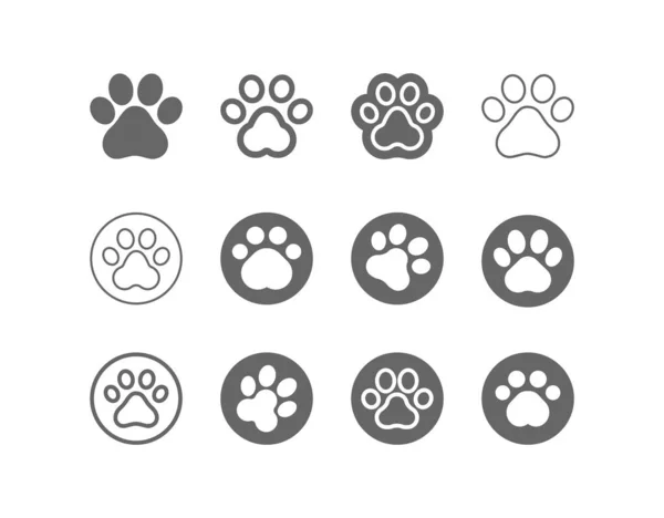 Perro, gato pata vector icono — Vector de stock