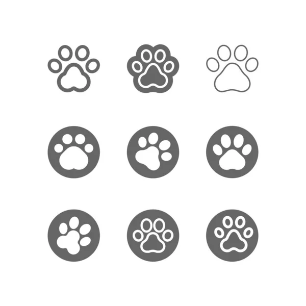 Perro, gato pata vector icono — Vector de stock