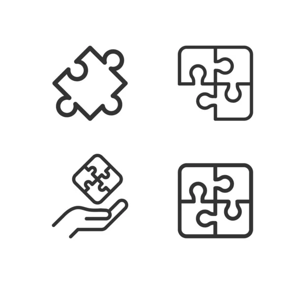 Puzzle, Puzzle Linie Icon Set. — Stockvektor