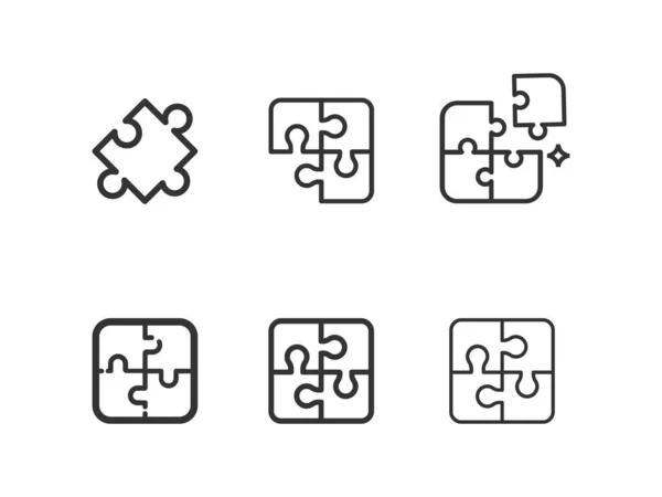 Puzzle, Puzzle Linie Icon Set. — Stockvektor