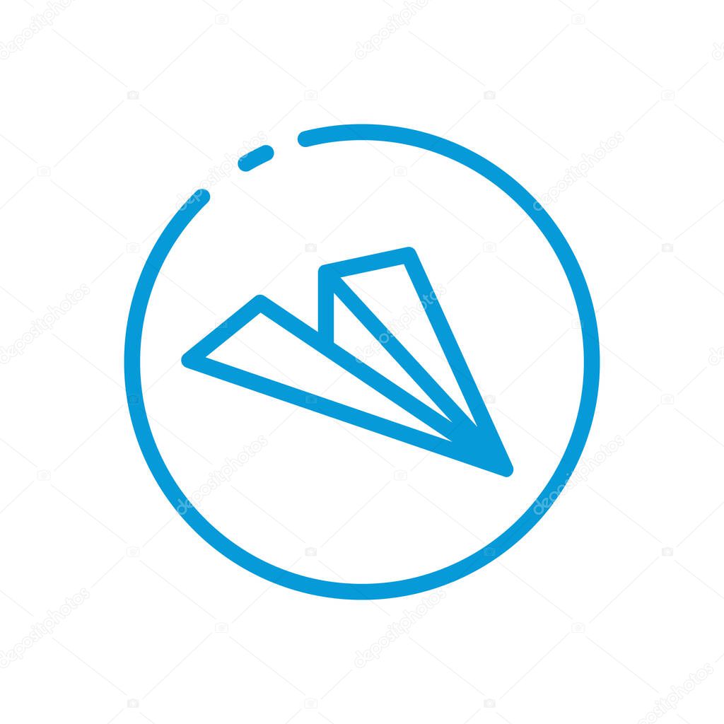 Paper plane icon. Send message