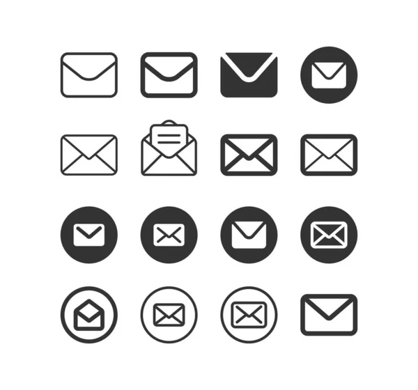 Conjunto de iconos de línea de sobre. E-Mail, símbolo del mensaje — Vector de stock