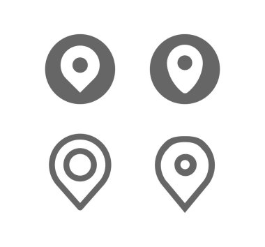 Konum pin çizgisi vektör simgesi seti