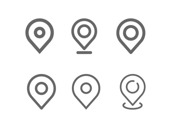 Standort Pin Line Vektor Icon Set — Stockvektor