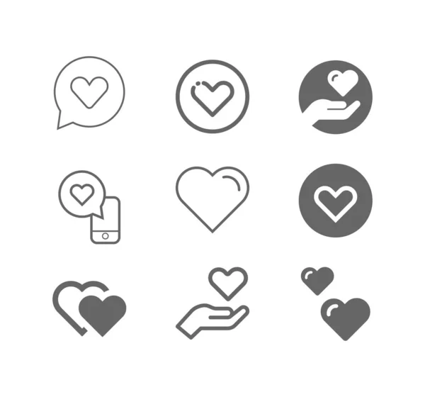 Heart symbol, like vector icon set — Stock Vector