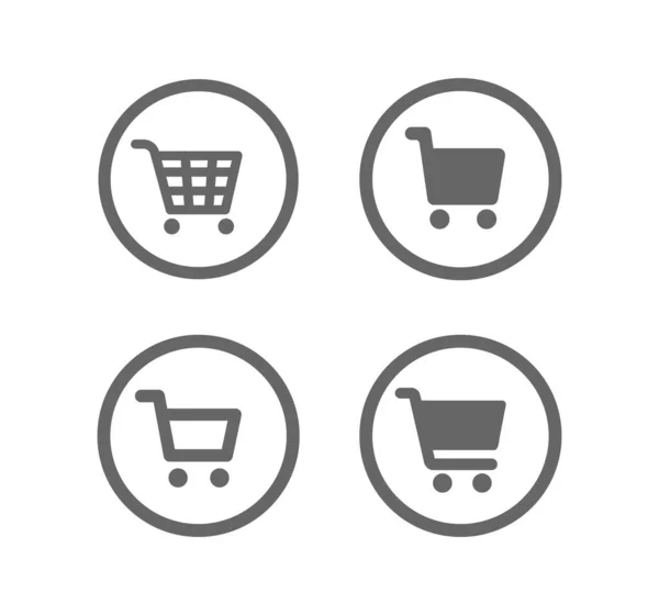 Shopping cart icon vector set. E-commerce — Stock Vector