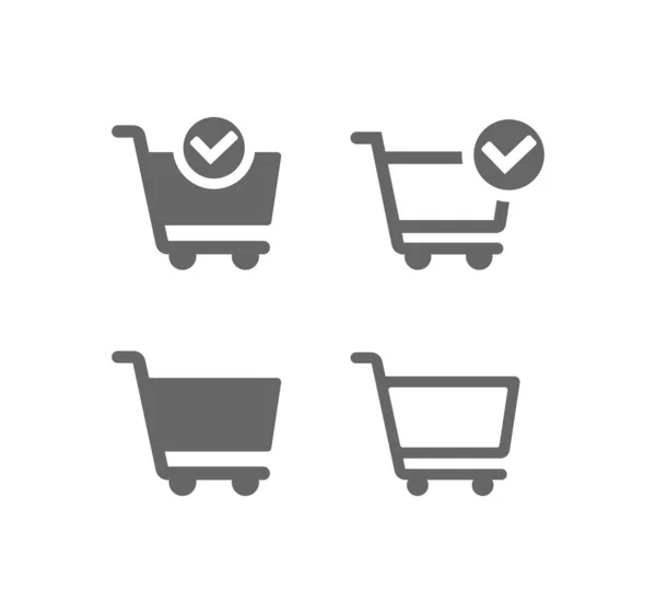 Shopping cart icon vector set. E-commerce — Stock Vector
