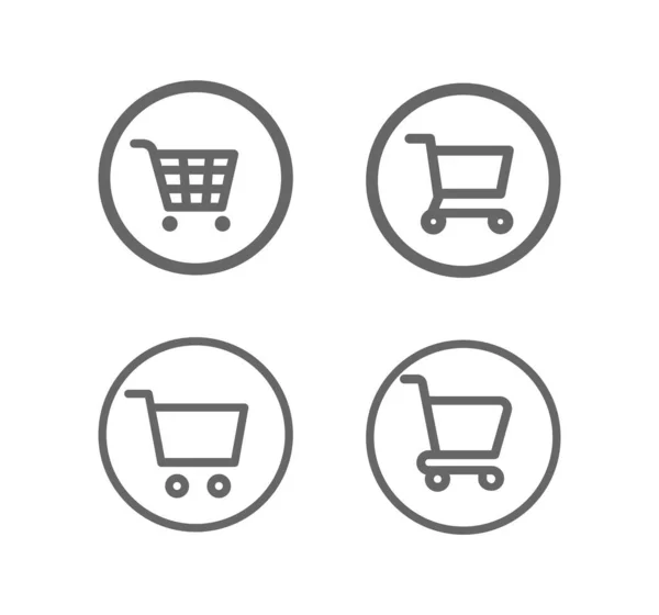 Shopping cart icon vector set. E-commerce — Stock Vector