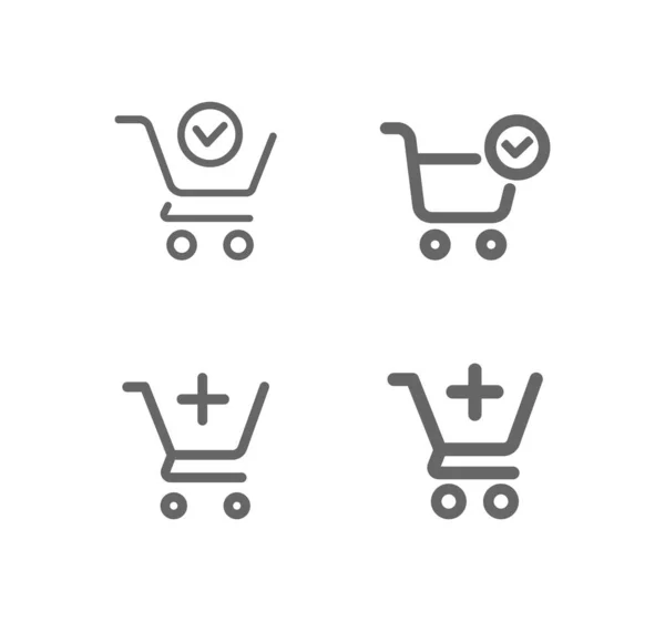 Shopping cart icon vector set. E-commerce — Stock Vector