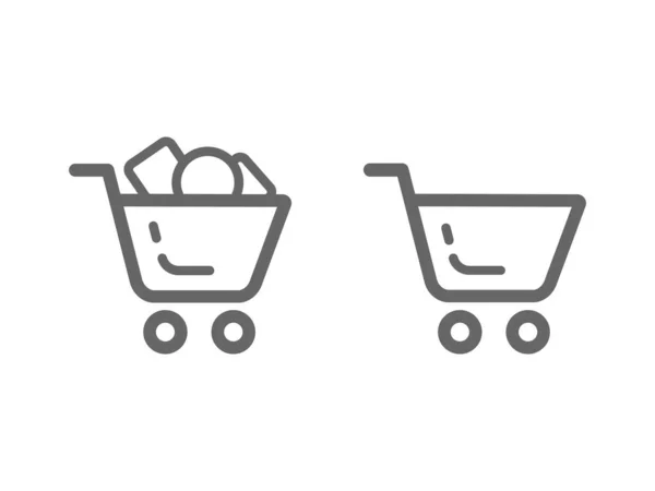 Shopping cart icon vector set. E-commerce — Stock Vector