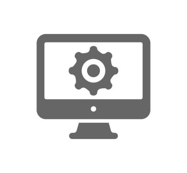 Bilgisayar, ekran çizgisi vektör simgesini izle