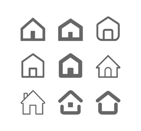 Home web icon set. House logo — Stock Vector